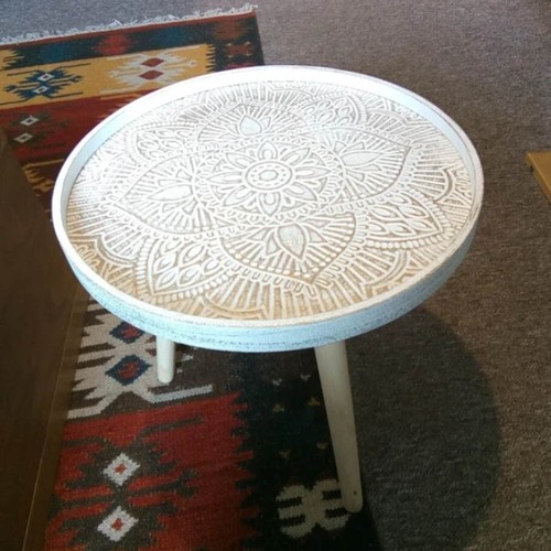 Vintage small round side table - vintage,