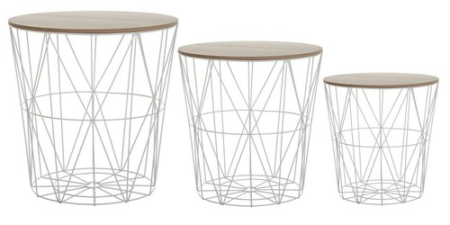 Metal wire storage side table - storage,