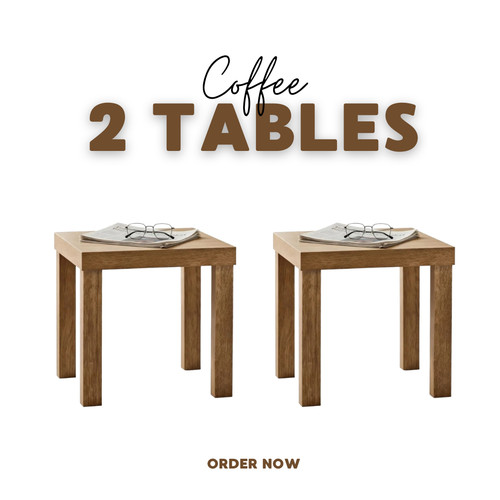 Square oak side table small - side,