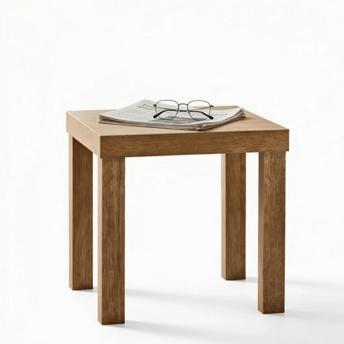 Square oak side table - side,