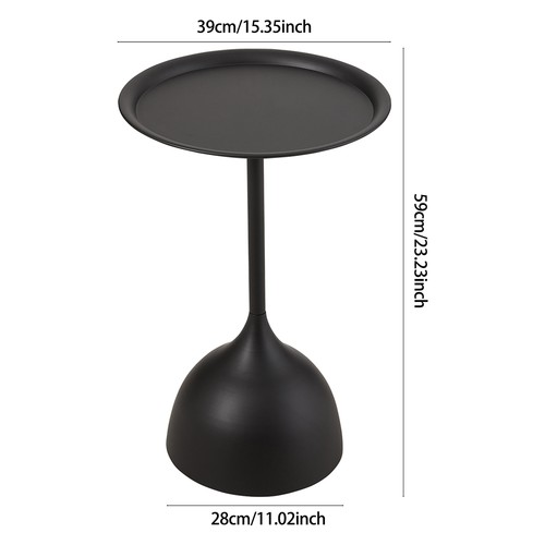 Round metal side table small - metal,