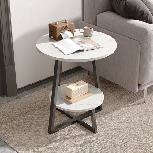 Marble effect side end table - effect,